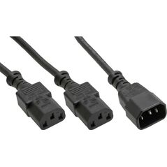 Kabel zasilający InLine InLine Power Kabel zasilający koniczynka Typ F 1x IEC-C14 do 2x IEC-C13 5m