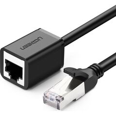 Ugreen Kabel sieciowy UGREEN przedłużacz Ethernet RJ45, Cat. 6, FTP, z metalową wtyczną 1m, (czarny)