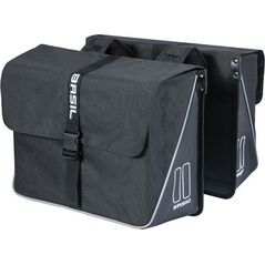Basil Sakwa Miejska Podwójna BASIL FORTE DOUBLE BAG 35L, Universal Bridge System, wodoodporna plandeka i poliester, czarny (NEW)