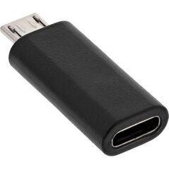 Adapter USB InLine USB-C - microUSB Czarny  (33302I)