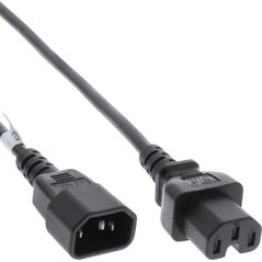 Kabel zasilający InLine InLine Przedłużenie kabla zasilającego, złącze IEC-C15 proste do IEC-C14 prostego, 0,5 m, czarne