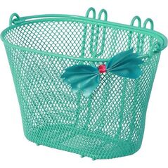 Basil Kosz na kierownicę BASIL JASMIN BASKET JUNIOR mocowanie na haki 12"-20", stalowy kokarda zielony (NEW)