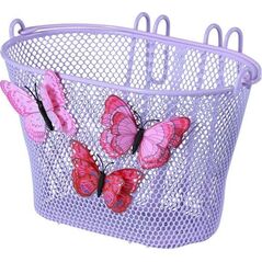 Basil Kosz na kierownicę BASIL JASMIN BASKET JUNIOR mocowanie na haki 12"-20", stalowy motyle fioletowy (NEW)
