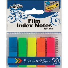 Centrum ZAKŁADKI INDEKSUJĄCE CENTRUM PP 45X12MM NEONOWE 5 KOLORÓW PO 25SZT.