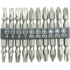 Dedra zestaw bitów dwustronnych 10 sztuk ,65mm: SL4/5/6/7,PH1/2/3,PZ1/2/3 (18A07S13)