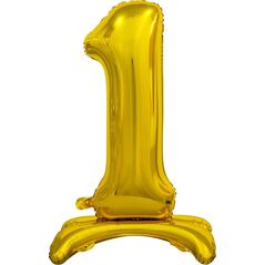 GoDan Balon foliowy stojący cyfra 1 złota - 74 cm uniwersalny