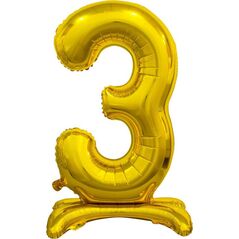 GoDan Balon foliowy cyfra 3 złota - 74 cm uniwersalny