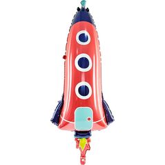 Party Deco Balon foliowy Rakieta - 44 x 115 cm - 1 szt. uniwersalny