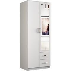 Topeshop szafa Romana lustro 80cm biel (ROMANA 80 BIEL L KPL)