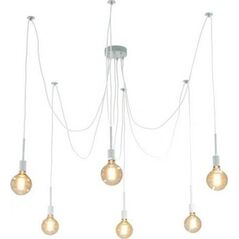 Lampa wisząca ECpower ZD74B LAMPA SUFITOWA ŻYRANDOL PAJĄK 6 RAMION BIAŁA uniwersalny