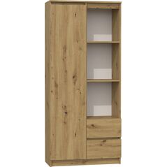 Topeshop REGAŁ RS-80 BILY - DĄB ARTISAN