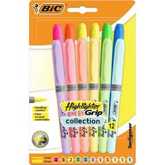 Bic Zakreślacz Highlighter Grip Pastel mix 12szt BIC