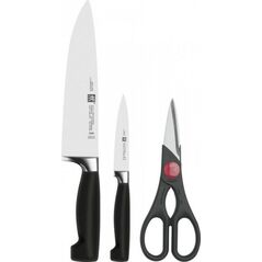 Zwilling Zestaw noży ZWILLING Vier Sterne 35055-000-0 (Nożyczki, nóż do obierania warzyw i owoców, nóż szefa kuchni)