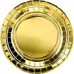 Party Deco Talerzyki złote - 18 cm - 6 szt. uniwersalny (37785-uniw) - 37785-uniw