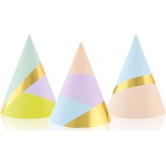 GoDan Czapeczki papierowe Pastel Party 6 szt Godan