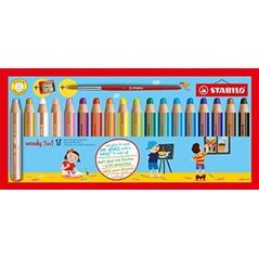Stabilo Kredki Woody 3w1 18 kol + temperówka (381339)