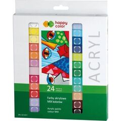 Happy Color Farby akrylowe 24 kolory HAPPY COLOR