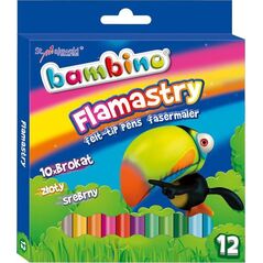Bambino BAMBINO Flamastry Brokatowe 10x + złoty/srebrny