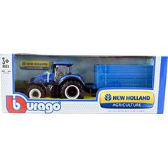 Bburago Skala Bburago: 1:32 Zestaw ekonomiczny B18-44060 ciągnika rolniczego i przyczepy New Holland T7000 (różne)