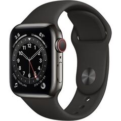 Smartwatch Apple Watch 6 GPS + Cellular 40mm Gray Steel Black Sport Czarny  (M06X3WB/A)