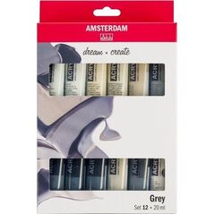 Artequipment TALENS AMSTERDAM ZESTAW 12X20ML GREY COLORS uniw
