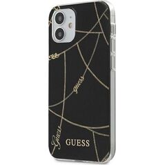 Guess Etui Guess GUHCP12SPCUCHBK do iPhone 12 5,4 czarny/black hardcase Gold Chain Collection (106797) - om-67489