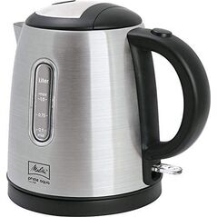 Czajnik Melitta Melitta Prime Aqua Mini Top 1018-03 BK, 1 litr, optyka, srebrny czajnik, plastik, 1 litr, stal nierdzewna. czarny