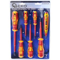 Geko Zestaw wkretaków 7el. 1000V + próbnik model nr. 2 (24)