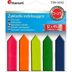 Titanum Zakładki indeksujące fluo 12x45mm 5x25 kartek
