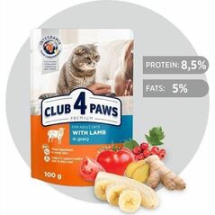 Club 4 Paws CLUB4Ł KOT 100 g SASZ. JAGNIĘCINA W SOSIE