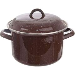 Orion Garnek emaliowany brązowy 20cm 3.2l pokrywa