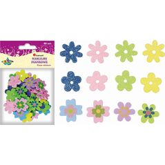 Titanum Naklejki piankowe brokatowe kwiaty 48szt CRAFT-FUN