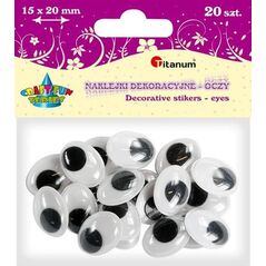 Titanum Oczy ruchome 15x20mm samoprzylepne 20szt,CRAFT-FUN