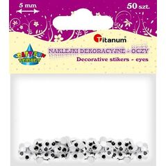 Titanum Oczy ruchome 5mm samoprzylepne 50szt, CRAFT-FUN