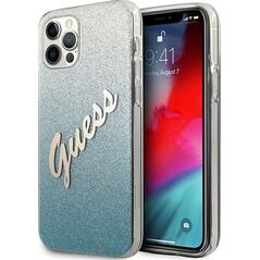 Guess Etui Guess GUHCP12LPCUGLSBL Apple iPhone 12 Pro Max niebieski/blue hardcase Glitter Gradient Script
