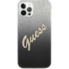 Guess Etui Guess GUHCP12MPCUGLSBK Apple iPhone 12/12 Pro czarny/black hardcase Glitter Gradient Script