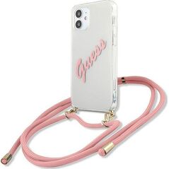Guess Etui Guess GUHCP12SCRTVSPI Apple iPhone 12 mini różowy/pink hardcase Script Vintage