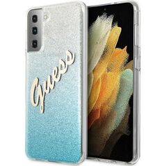 Guess Etui Guess GUHCS21MPCUGLSBL Samsung Galaxy S21+ Plus niebieski/blue hardcase Glitter Gradient Script