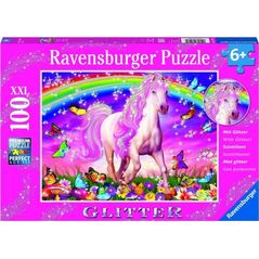 Ravensburger Puzzle 100 Jednorożec XXL brokat