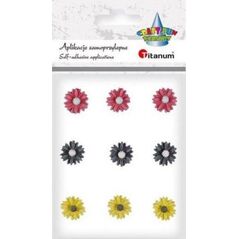 Titanum Kwiatki samoprzylepne z żywicy margerytki mix 9szt