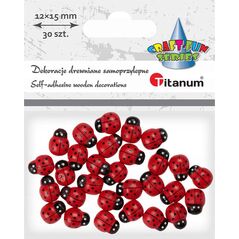 Titanum Drewniane biedronki samoprzylepne 3D 12x15mm 30szt