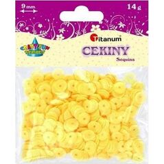 Titanum Cekiny 9mm okrągłe pastelowe żółte