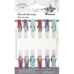Titanum Ozdoba drewniana Klamerki ombre 7x45mm mix 12szt