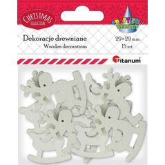 Titanum Drewniane renifery na biegunach ażurowe 15szt