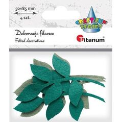 Titanum Filcowe liście na gałązce mix 4szt