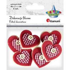 Titanum Filcowe serca 3D 6szt