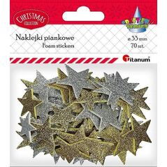 Titanum Naklejki piankowe gwiazdki 33mm mix 70szt.