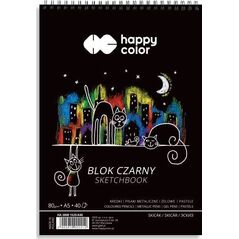 Happy Color Blok rysunkowy A5 40k czarny