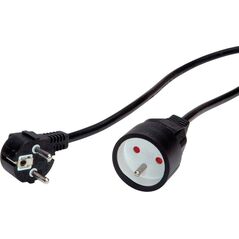 Kabel zasilający Value VALUE Przedłużacz, kabel zasilający, AC 230V, UTE, czarny, 3 m