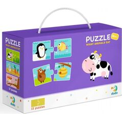 Dodo Puzzle 12x2 Co jedzą zwierzęta?